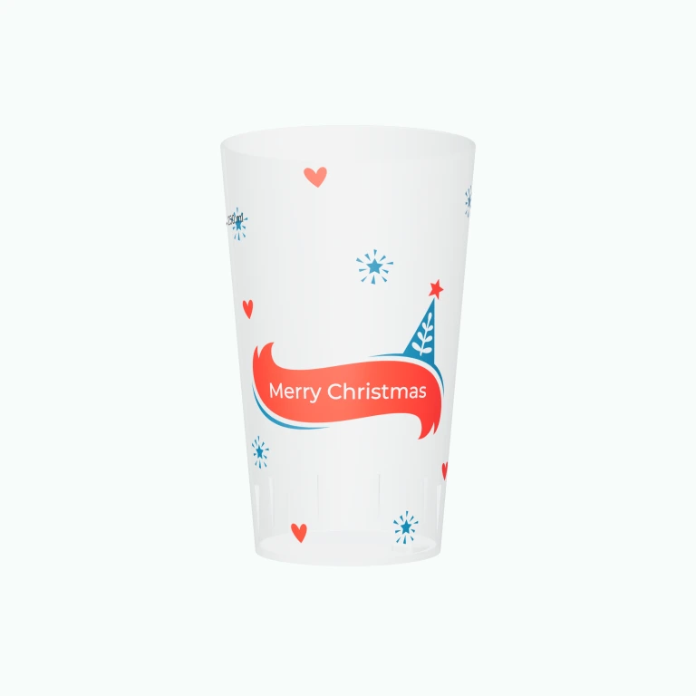Season's greetings design on a cup