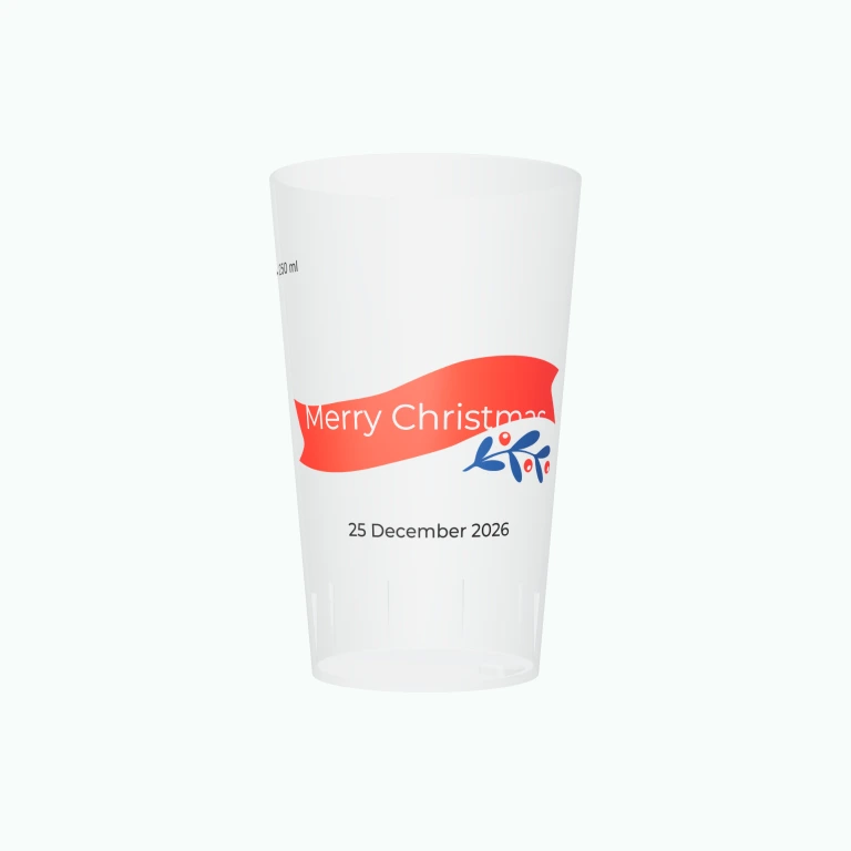 Christmas holly design on a cup