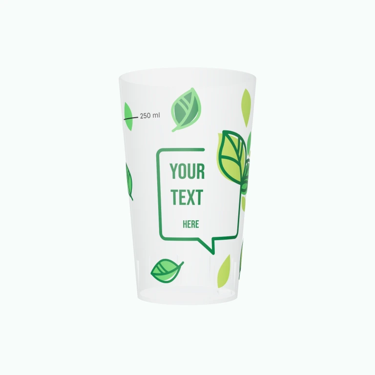Falling leaves design on a cup