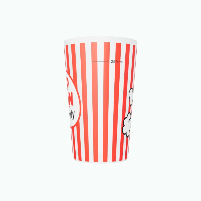 Popcorn party design on a cup