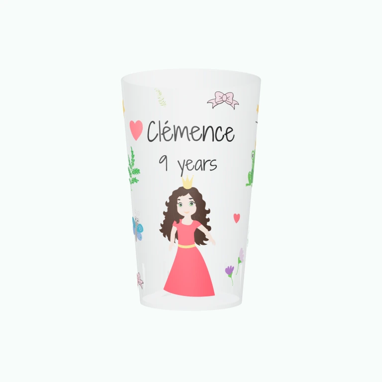 Princess birthday design on a cup