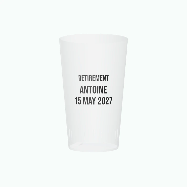 Presidential retirement design on a cup