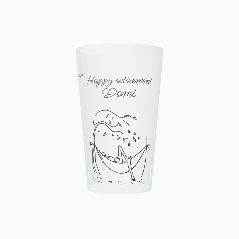 Relaxed retirement design on a cup
