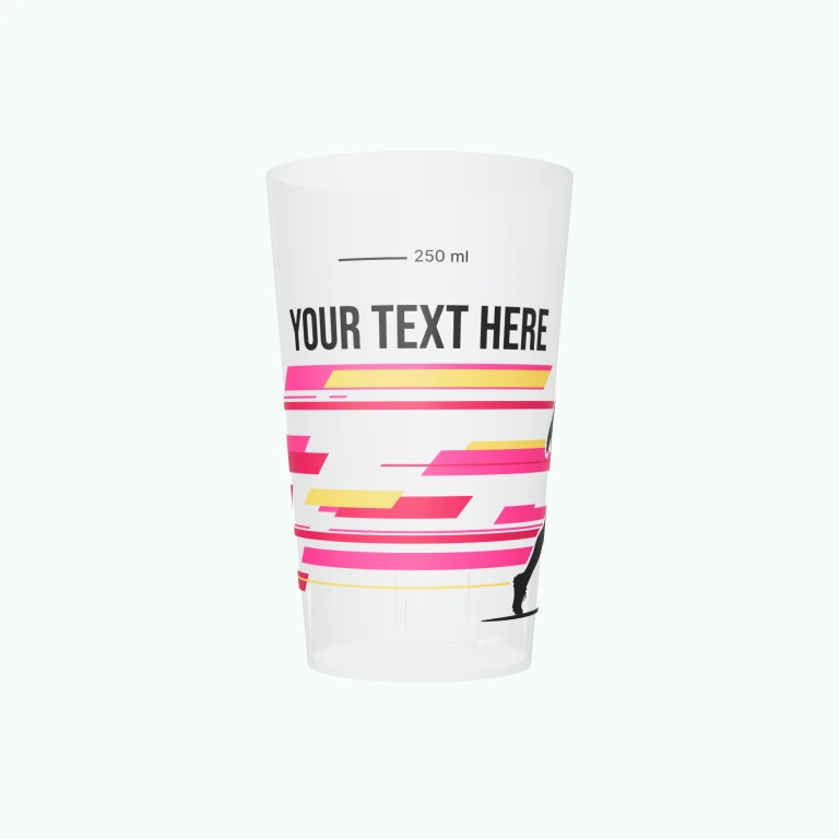 Sprint silhouette design on a cup