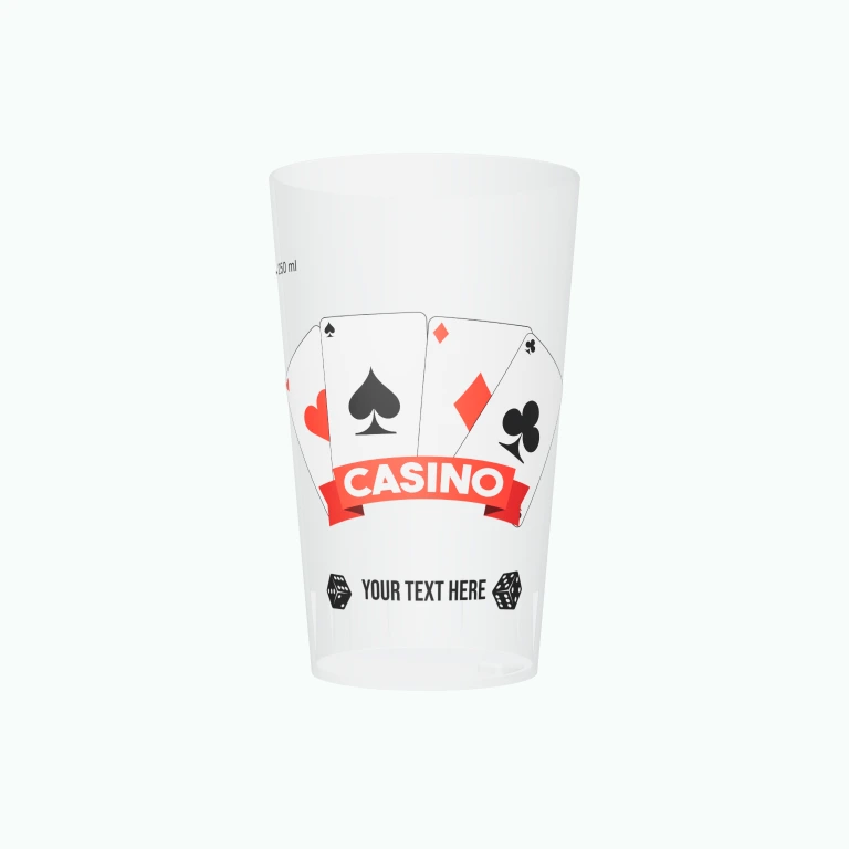Casino night design on a cup